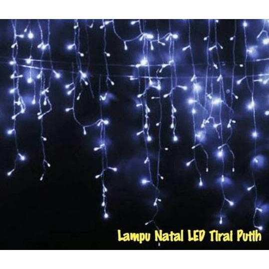 Lampu Natal tirai putih